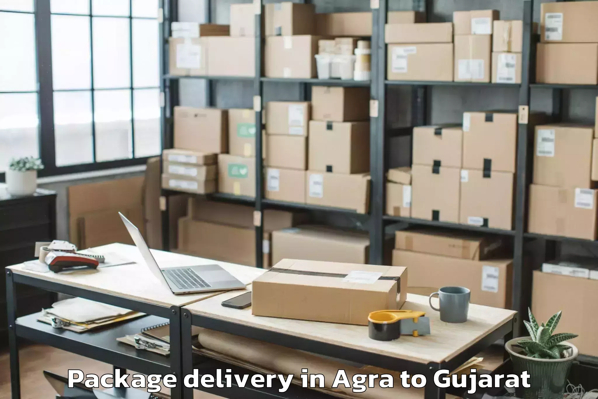 Trusted Agra to Savarkundla Package Delivery